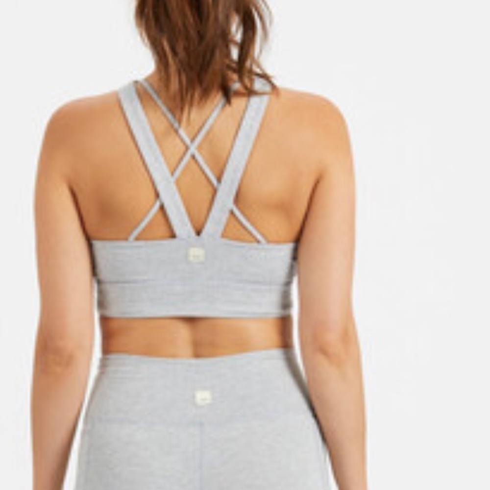 Women's Gray Strappy Sports Bra